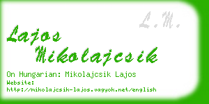 lajos mikolajcsik business card